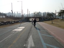Bike riding along the Han River on P-day